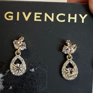 Givenchy crystal small dangle earrings post back new bling